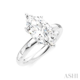 1/6 Ctw Akari Marquise Shape Round Cut Diamond Semi-Mount Engagement Ring in 14K White Gold