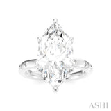 1/5 Ctw Akari Marquise Shape Round Cut Diamond Semi-Mount Engagement Ring in 14K White Gold