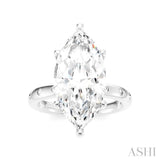 1/5 Ctw Akari Marquise Shape Round Cut Diamond Semi-Mount Engagement Ring in 14K White Gold