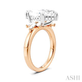5/8 Ctw Akari Marquise and Round Cut Diamond Semi-Mount Engagement Ring in 14K Rose and White Gold