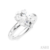 1/5 Ctw Akari Pear Shape Round Cut Diamond Semi-Mount Engagement Ring in 14K White Gold