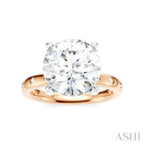1/5 Ctw Round Shape Round Cut Diamond Semi-Mount Engagement Ring in 14K Rose and White Gold