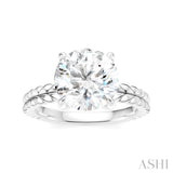 1/20 Ctw Circular Shape Round Cut Diamond Semi-Mount Engagement Ring in 14K White Gold