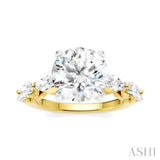1 Ctw Round Shape Marquise and Round Cut Diamond Semi-Mount Engagement Ring in 14K Yellow and White Gold