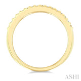1/10 Ctw Ribbed Round Cut Diamond Pirouette Fashion Band in 10K Yellow Gold