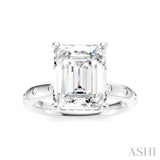 1/5 Ctw Akari Emerald Shape Round Cut Diamond Semi-Mount Engagement Ring in 14K White Gold