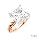 1/8 Ctw Princess Shape Round Cut Diamond Semi-Mount Engagement Ring in 14K Rose and White Gold