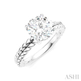 1/20 Ctw Circular Shape Round Cut Diamond Semi-Mount Engagement Ring in 14K White Gold
