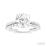 1/20 Ctw Circular Shape Round Cut Diamond Semi-Mount Engagement Ring in 14K White Gold