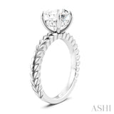 1/20 Ctw Circular Shape Round Cut Diamond Semi-Mount Engagement Ring in 14K White Gold