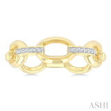 1/20 Ctw Bold Open Window Oval Shaped Round Cut Diamond Fashion Ring in 10K Yellow Gold