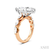 1 Ctw Marquise Shape Marquise and Round Cut Diamond Semi-Mount Engagement Ring in 14K Rose and White Gold
