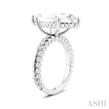 1/8 Ctw Marquise Shape Round Cut Diamond Semi-Mount Engagement Ring in 14K White Gold