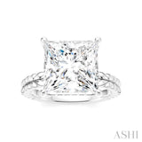 1/8 Ctw Princess Shape Round Cut Diamond Semi-Mount Engagement Ring in 14K White Gold