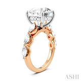 1 Ctw Round Shape Marquise and Round Cut Diamond Semi-Mount Engagement Ring in 14K Rose and White Gold