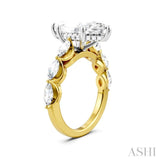 1 Ctw Marquise Shape Marquise and Round Cut Diamond Semi-Mount Engagement Ring in 14K Yellow and White Gold