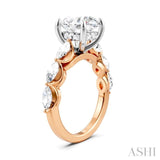 1 Ctw Round Shape Marquise and Round Cut Diamond Semi-Mount Engagement Ring in 14K Rose and White Gold