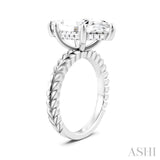 1/8 Ctw Marquise Shape Round Cut Diamond Semi-Mount Engagement Ring in 14K White Gold