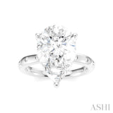 1/5 Ctw Akari Pear Shape Round Cut Diamond Semi-Mount Engagement Ring in 14K White Gold