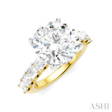 1 1/3 Ctw Round Shape Princess and Round Cut Diamond Semi-Mount Engagement Ring in 14K Yellow and White Gold