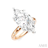 1/5 Ctw Akari Marquise Shape Round Cut Diamond Semi-Mount Engagement Ring in 14K Rose and White Gold