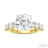 1 1/4 Ctw Round Shape Round Cut Diamond Semi-Mount Engagement Ring in 14K Yellow and White Gold