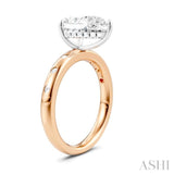1/5 Ctw Akari Pear Shape Round Cut Diamond Semi-Mount Engagement Ring in 14K Rose and White Gold