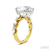1 Ctw Pear Shape Marquise and Round Cut Diamond Semi-Mount Engagement Ring in 14K Yellow and White Gold