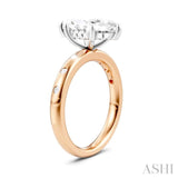 1/6 Ctw Akari Marquise Shape Round Cut Diamond Semi-Mount Engagement Ring in 14K Rose and White Gold