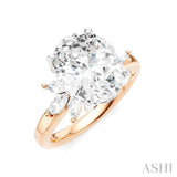 1/2 Ctw Akari Oval Shape Marquise and Round Cut Diamond Semi-Mount Engagement Ring in 14K Rose and White Gold