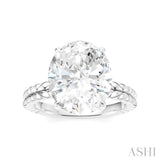 1/10 Ctw Oval Shape Round Cut Diamond Semi-Mount Engagement Ring in 14K White Gold