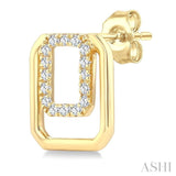 1/6 Ctw Nested Octagonal Frame Round Cut Golden Glow Diamond Fashion Drop Earrings in 10K Yellow Gold