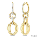 1/2 Ctw Interlocked Ovals and Circles Round Cut Diamond Aeris Gold Fashion Earrings in 14K Yellow Gold