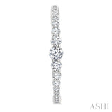 1 1/2 Ctw Graduated Round Cut Diamond Riviera Hoop Earrings in 14K White Gold
