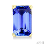 5X3 MM Octagon Shape Tanzanite Precious Stud Earrings in 14K Yellow Gold