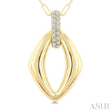 1/4 Ctw Open Window Marquise Shape Round Cut Diamond Aeris Gold Fashion Pendant With Chain in 14K Yellow Gold