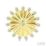 1/5 Ctw Round Cut Diamond Pirouette Circle Fluted Fashion Earrings in 10K Yellow Gold