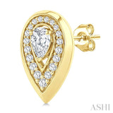 1/2 Ctw Open Window Pear and Round Cut Golden Glow Diamond Fashion Earrings in 14K Yellow Gold