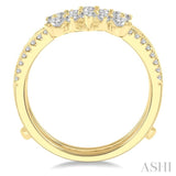 3/4 Ctw Pear and Round Cut Diamond Insert Ring in 14K Yellow Gold