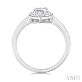 7X5 MM Oval Shape White Topaz and 1/50 Ctw Round Cut Diamond Semi-Precious Ring in Sterling Silver