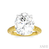 1/10 Ctw Oval Shape Round Cut Diamond Semi-Mount Engagement Ring in 14K Yellow and White Gold