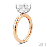1/3 Ctw Akari Princess Shape Baguette and Round Cut Diamond Semi Mount Engagement Ring in 14K Rose and White Gold