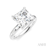 1/3 Ctw Princess Shape Baguette and Round Cut Diamond Semi-Mount Engagement Ring in 14K White Gold