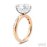 1/3 Ctw Oval Shape Baguette and Round Cut Diamond Semi-Mount Engagement Ring in 14K Rose and White Gold