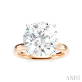 1/3 Ctw Round Shape Baguette and Round Cut Diamond Semi-Mount Engagement Ring in 14K Rose and White Gold