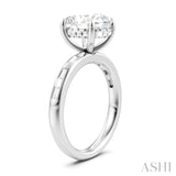 1/3 Ctw Akari Oval Shape Baguette and Round Cut Diamond Semi Mount Engagement Ring in 14K White Gold