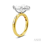 1/3 Ctw Akari Marquise Shape Baguette and Round Cut Diamond Semi Mount Engagement Ring in 14K Yellow and White Gold