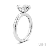 1/4 Ctw Marquise Shape Baguette and Round Cut Diamond Semi-Mount Engagement Ring in 14K White Gold
