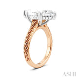 1/8 Ctw Marquise Shape Round Cut Diamond Akari Wheat Shank Semi-Mount Engagement Ring in 14K Rose and White Gold