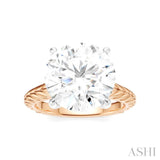 1/10 Ctw Circular Shape Round Cut Diamond Akari Wheat Shank Semi-Mount Engagement Ring in 14K Rose and White Gold
